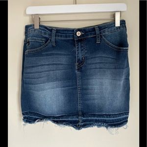 NWOT KanCan mini Rough hem denim skirt